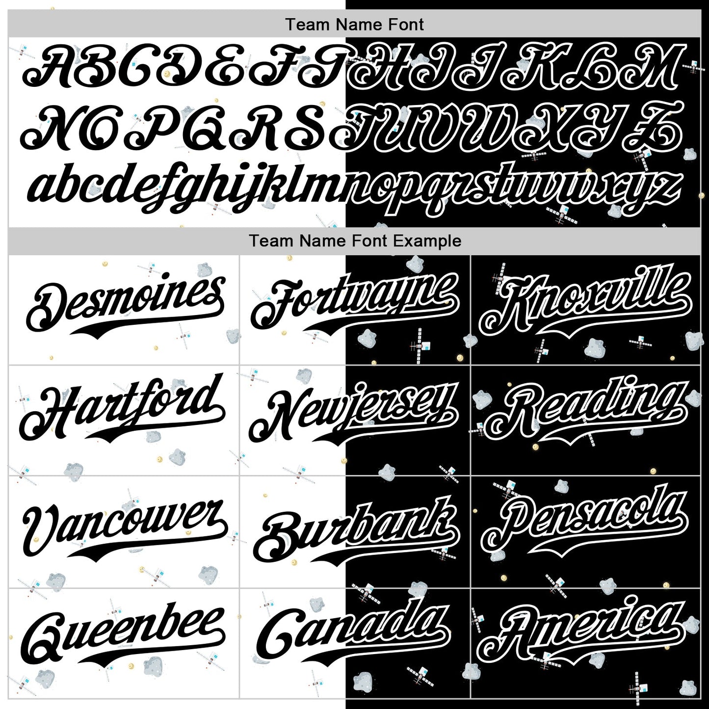 Custom Black White 3D Pattern Design Space Satellite Authentic Baseball Jersey - Sky-Custom