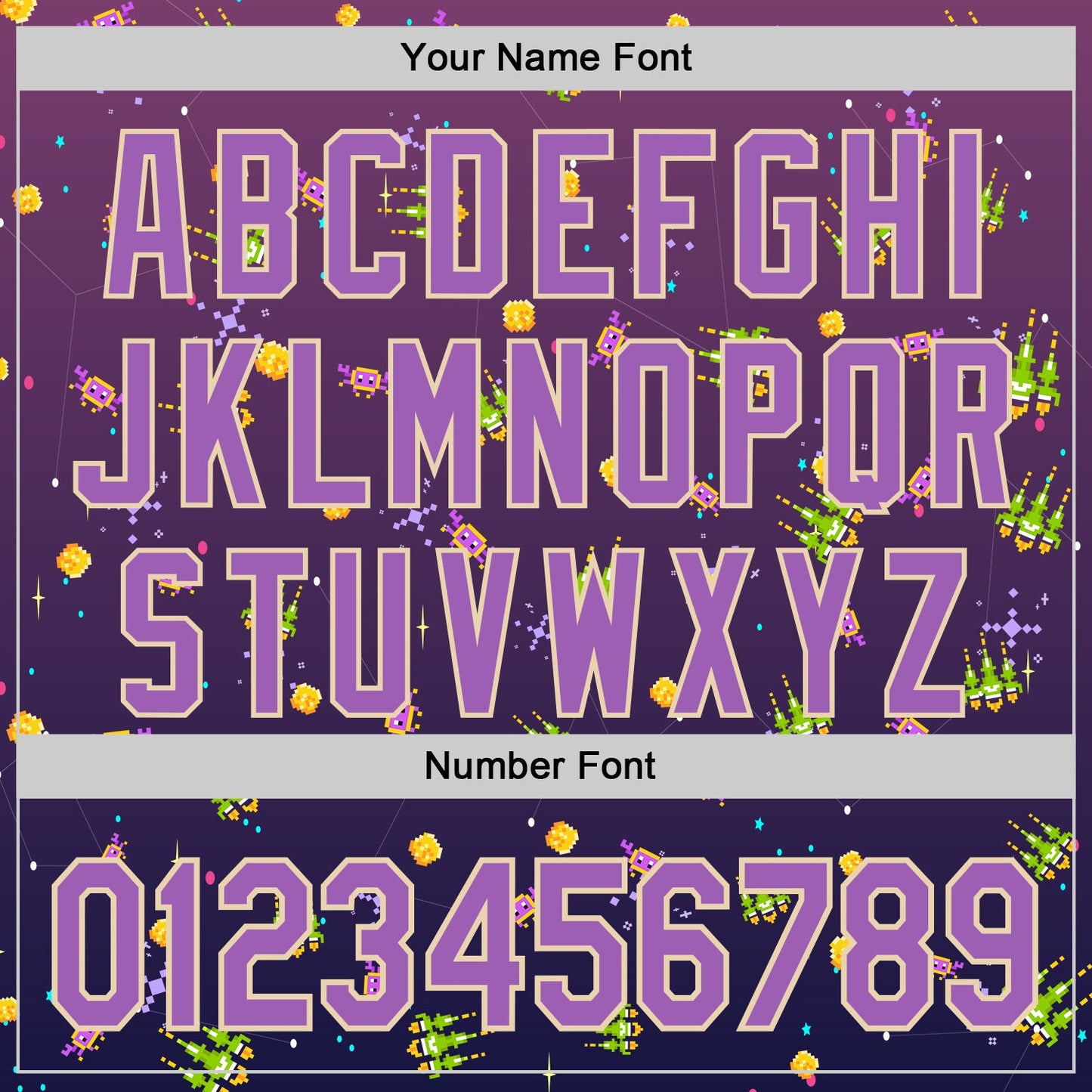 Custom Purple Medium Purple-City Cream 3D Pattern Design Retro Pixel Arcade Game Authentic Baseball Jersey - Sky-Custom