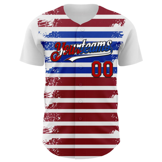 Custom White Red Black Cuban Flag-Blue 3D Cuba Authentic Baseball Jersey - Sky-Custom