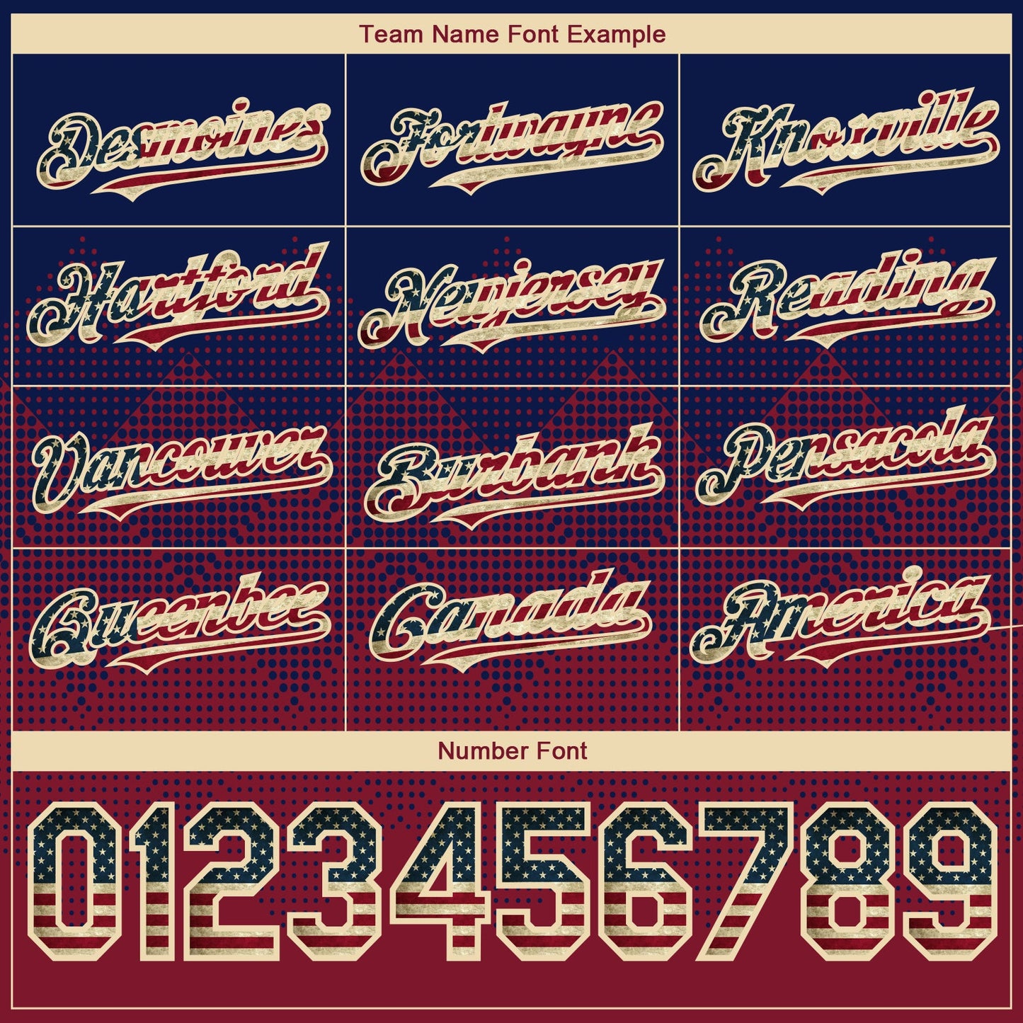 Custom Navy Vintage USA Flag Crimson-Cream 3D Gradient Square Shape Authentic Baseball Jersey - Sky-Custom