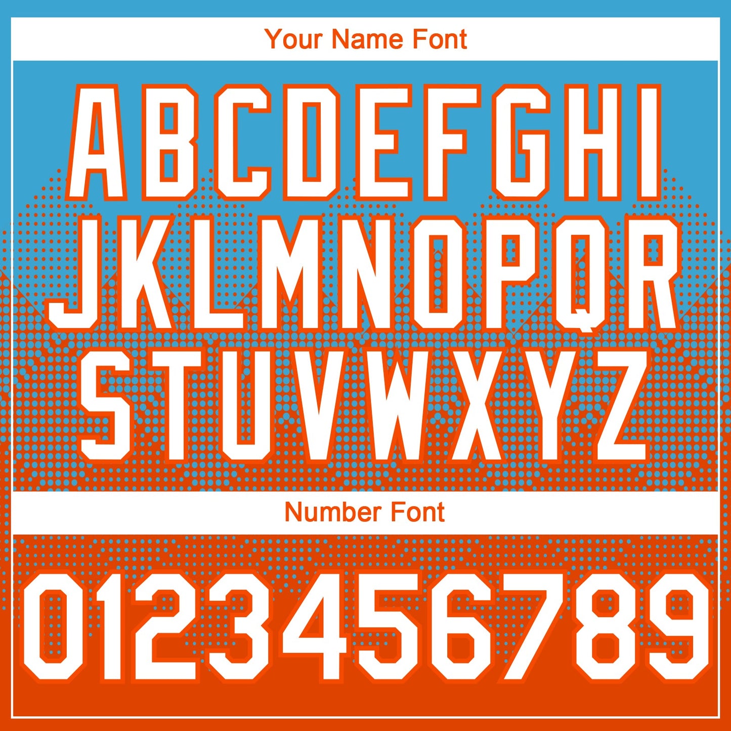 Custom Sky Blue White-Orange 3D Gradient Square Shape Authentic Baseball Jersey - Sky-Custom