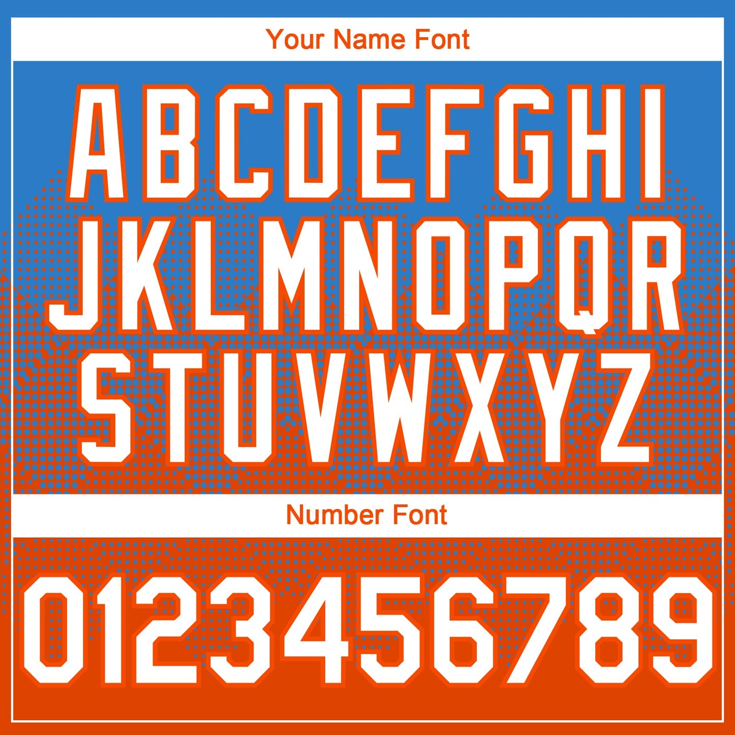 Custom Electric Blue White-Orange 3D Gradient Square Shape Authentic Baseball Jersey - Sky-Custom