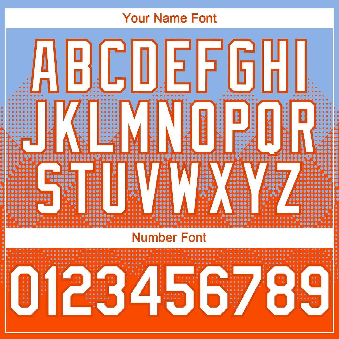 Custom Light Blue White-Orange 3D Gradient Square Shape Authentic Baseball Jersey - Sky-Custom