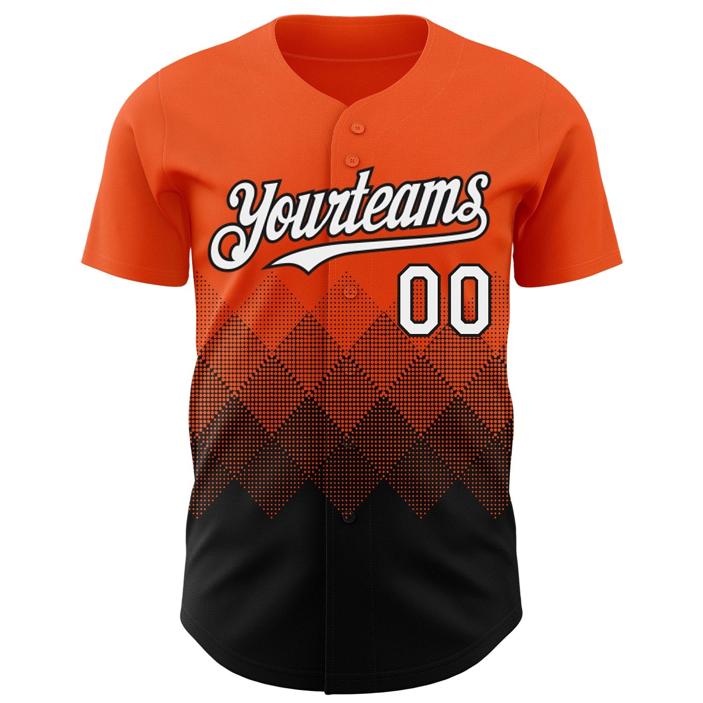 Custom Orange White-Black 3D Gradient Square Shape Authentic Baseball Jersey - Sky-Custom