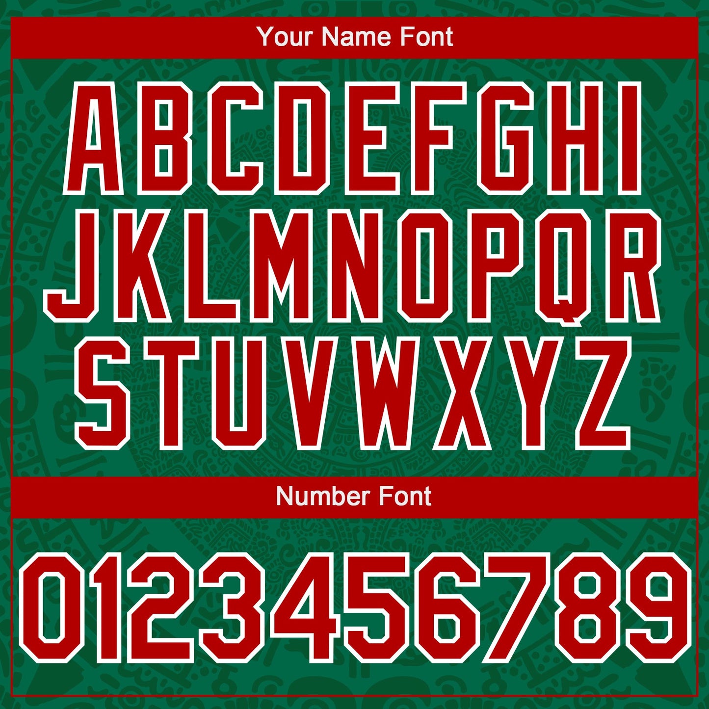 Custom Kelly Green Red Green-White 3D Mexico Authentic Baseball Jersey - Sky-Custom