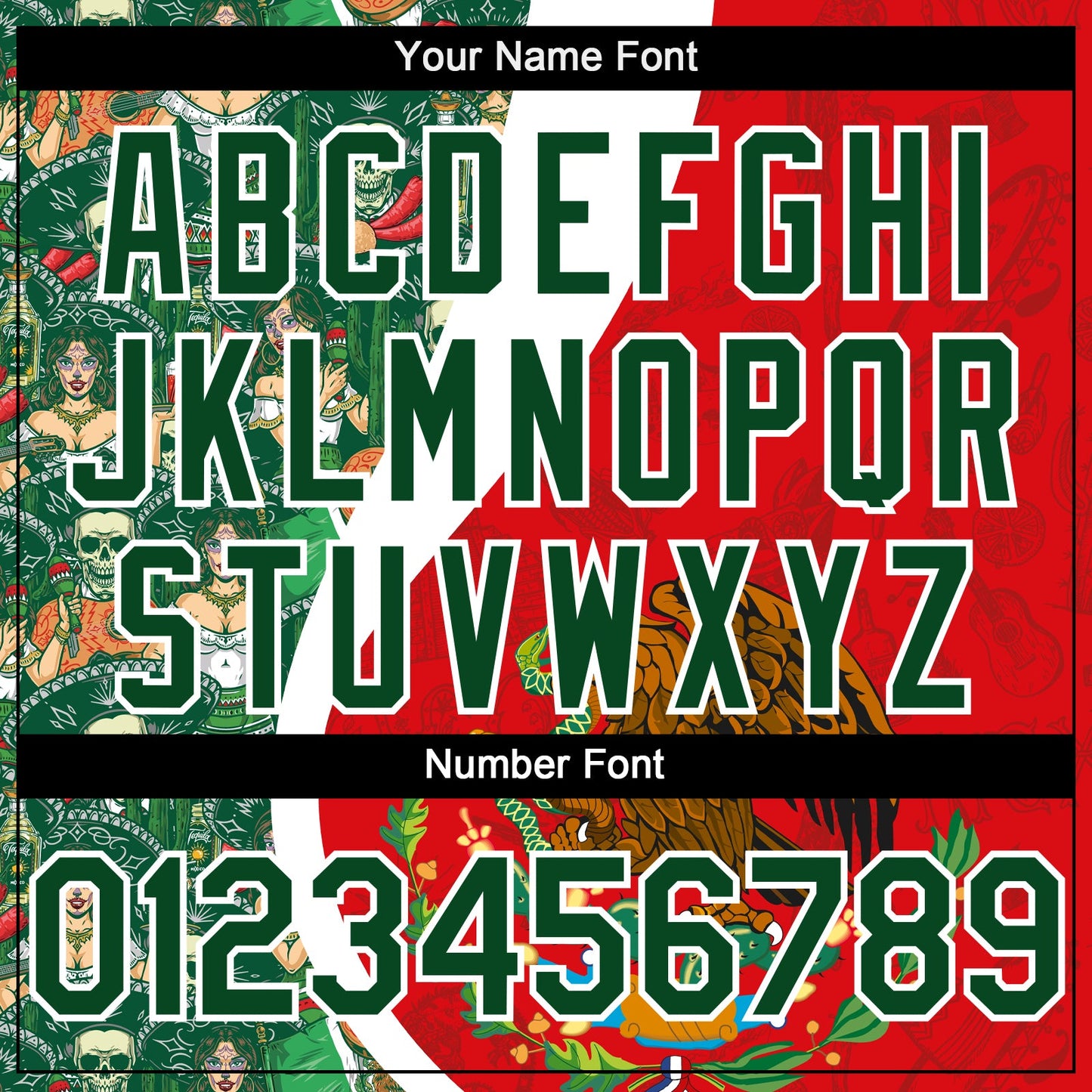 Custom Red Green-White 3D Mexico Authentic Baseball Jersey - Sky-Custom