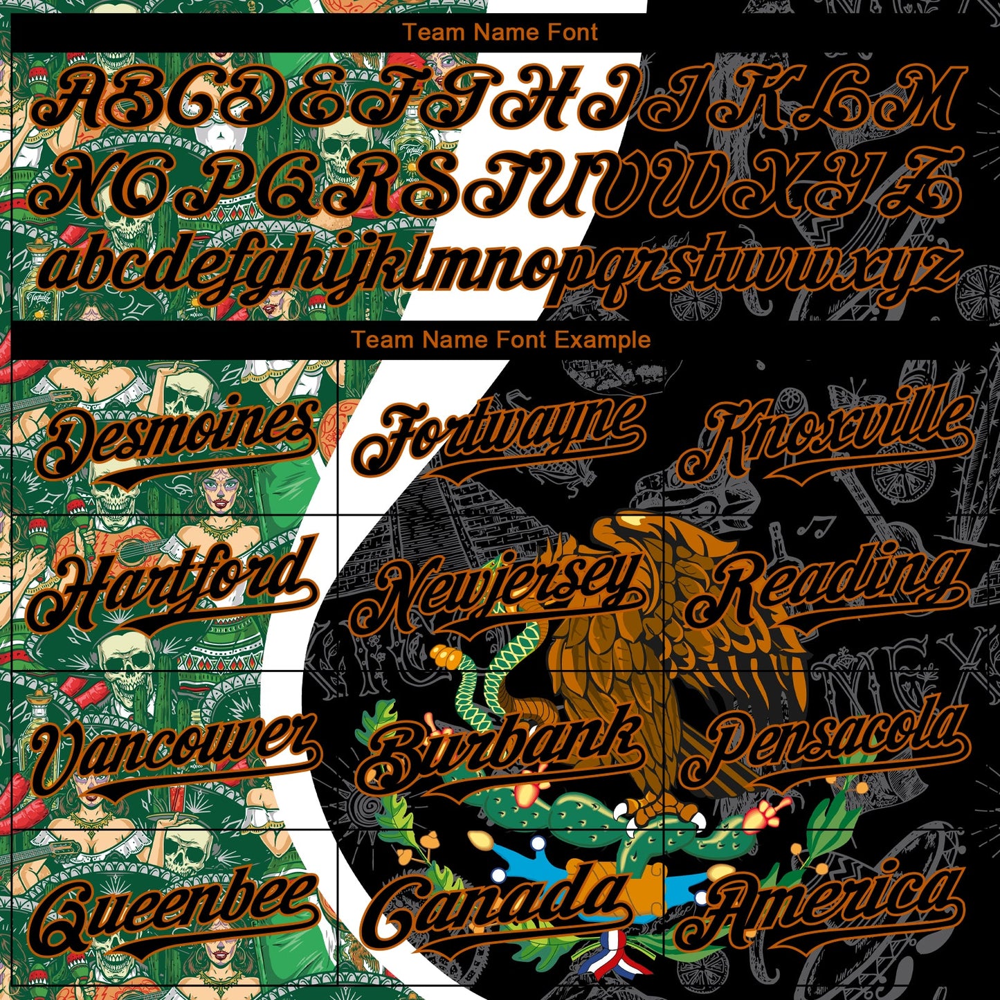 Custom Black Kelly Green Texas Orange-White 3D Mexico Authentic Baseball Jersey - Sky-Custom