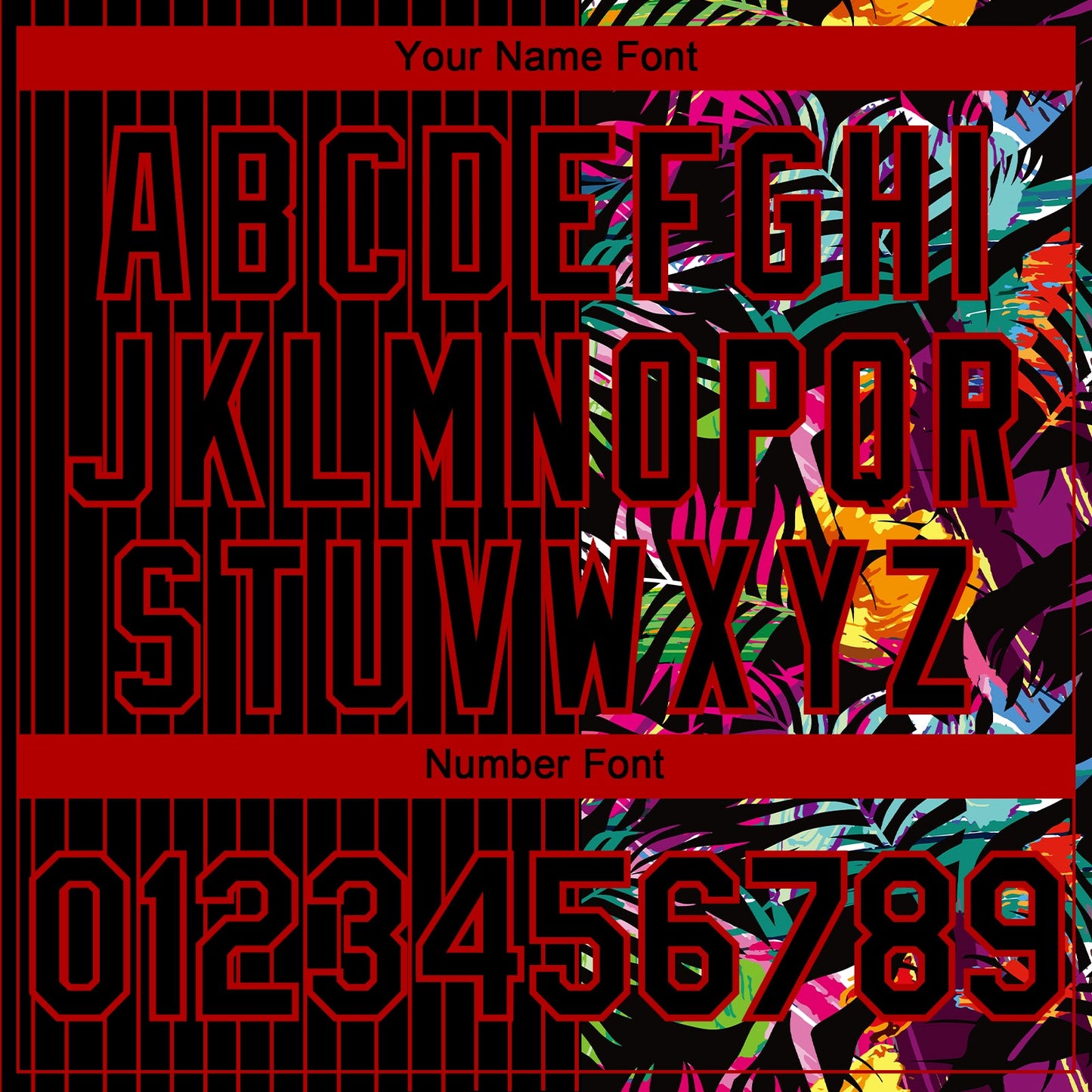 Custom Black Red 3D Pattern Design Pinstripe Tropical Palm Leaves Authentic Baseball Jersey - Sky-Custom