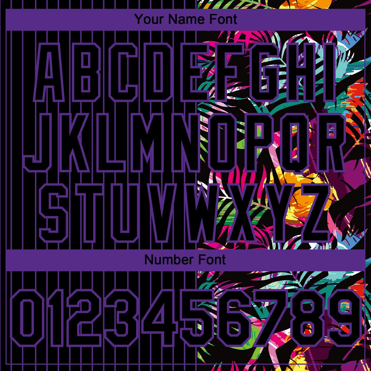 Custom Black Purple 3D Pattern Design Pinstripe Tropical Palm Leaves Authentic Baseball Jersey - Sky-Custom