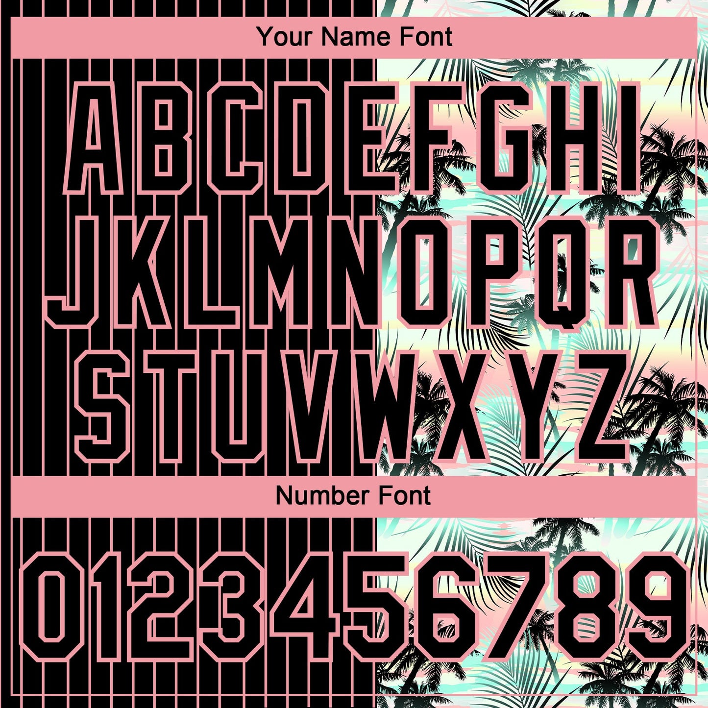 Custom Black Medium Pink 3D Pattern Design Pinstripe Tropical Palm Leaves Authentic Baseball Jersey - Sky-Custom