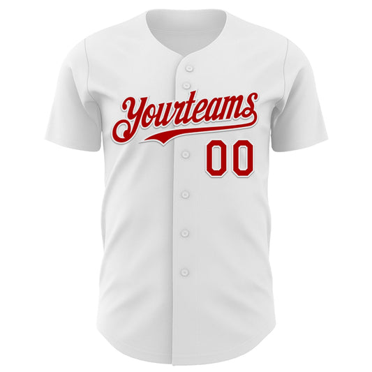 Custom White Red 3D Native American Skull Authentic Baseball Jersey - Sky-Custom