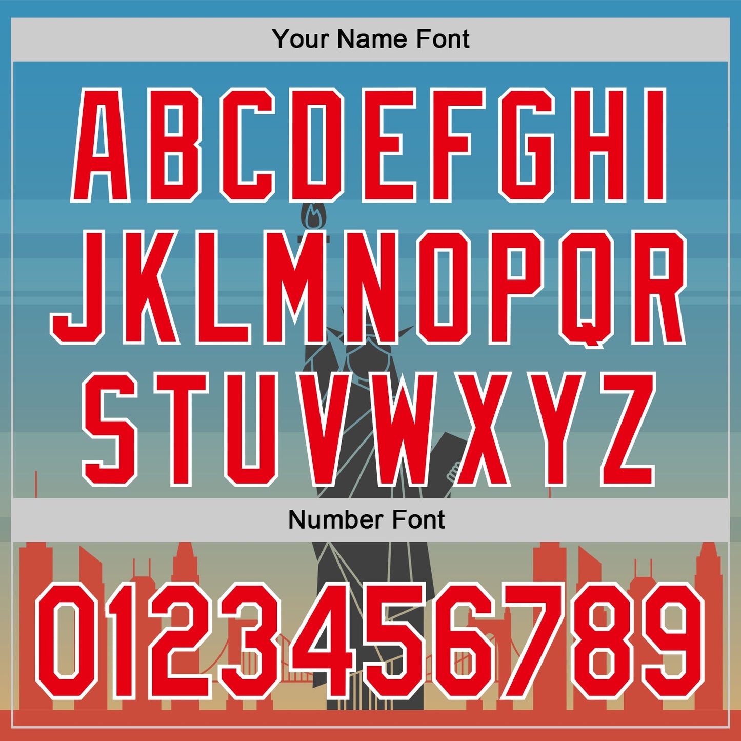 Custom Blue Fire Red-White 3D Pattern Design Patriotic American Symbol Golden Gate Bridge And Statue of Liberty Authentic Baseball Jersey - Sky-Custom