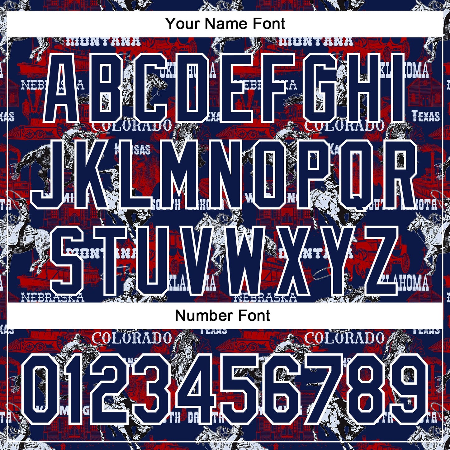 Custom Navy White 3D Pattern Design Patriotic American Spirit Rodeo Cowboy Authentic Baseball Jersey - Sky-Custom