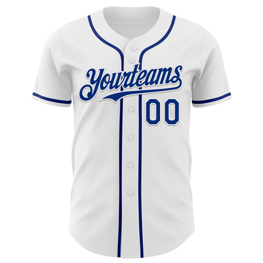 Custom White Royal 3D Pattern Design Patriotic American Symbol Statue of Liberty Authentic Baseball Jersey - Sky-Custom