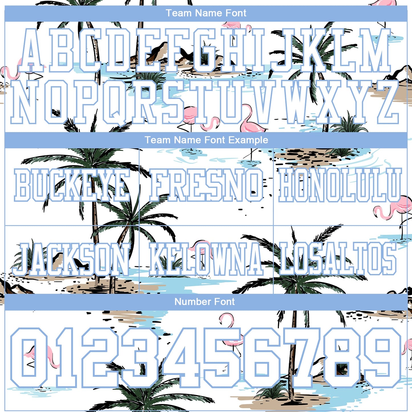 Custom White Light Blue 3D Pattern Hawaii Palm Trees Mesh Authentic Football Jersey - Sky-Custom