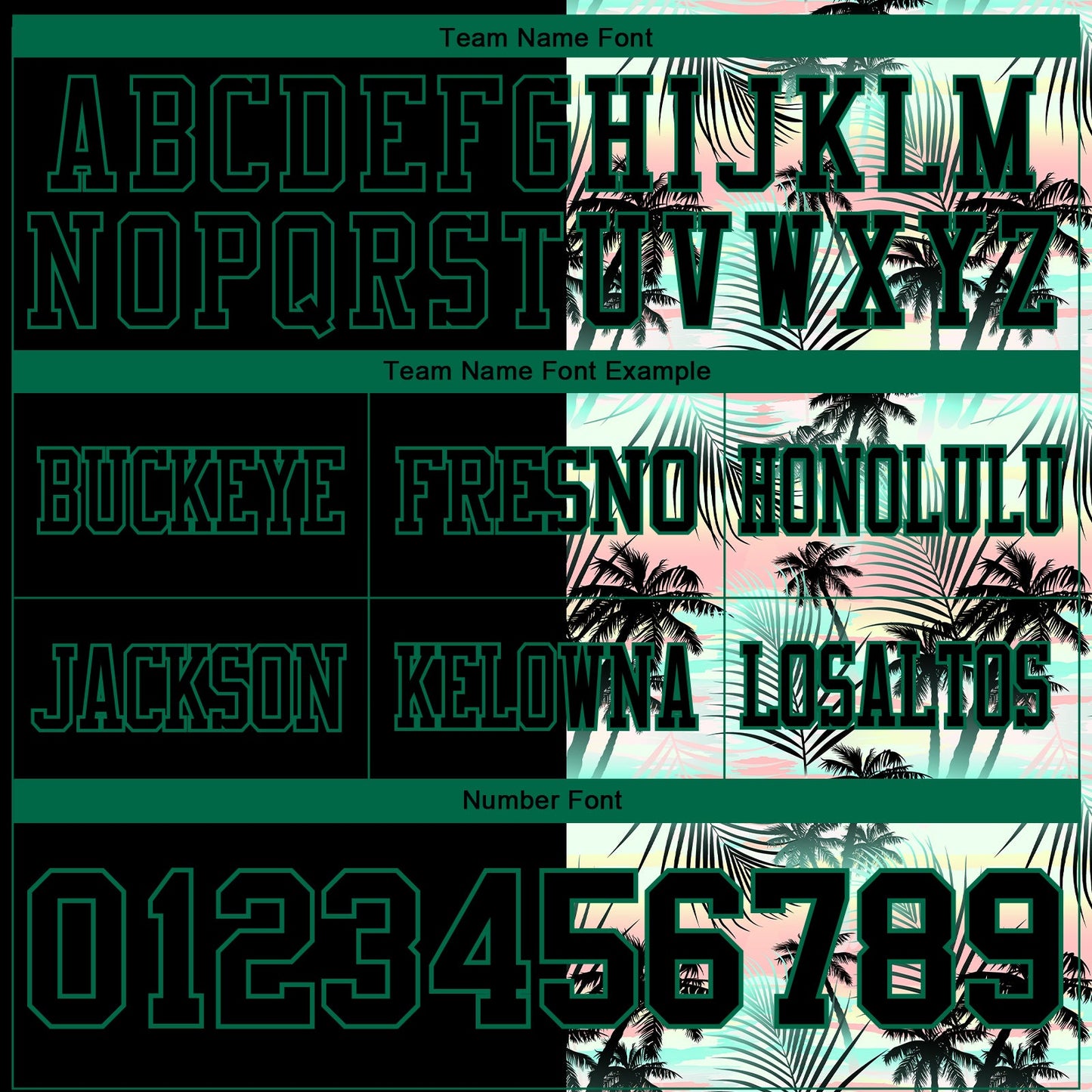 Custom Black Kelly Green 3D Pattern Tropical Hawaii Palm Leaves Mesh Authentic Football Jersey - Sky-Custom