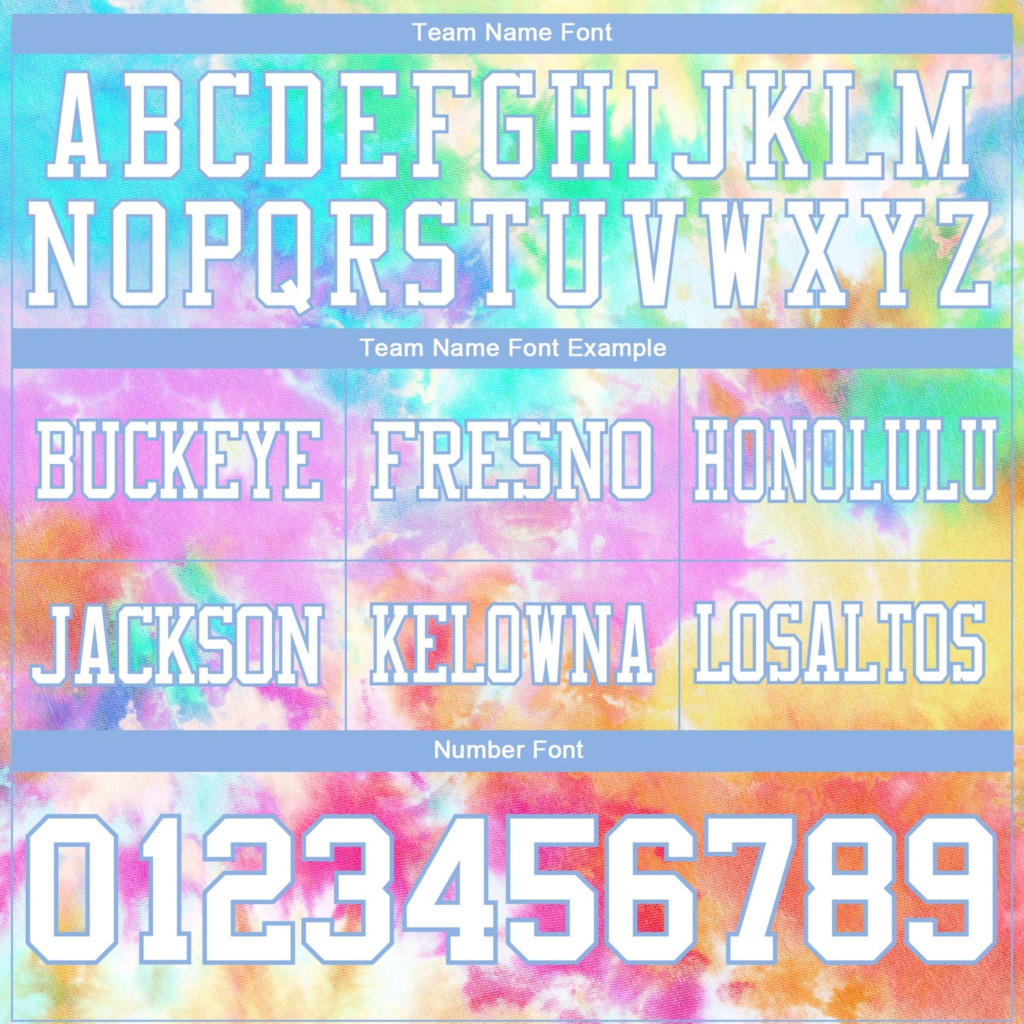 Custom Tie Dye White-Light Blue 3D Pattern Rainbow Mesh Authentic Football Jersey - Sky-Custom