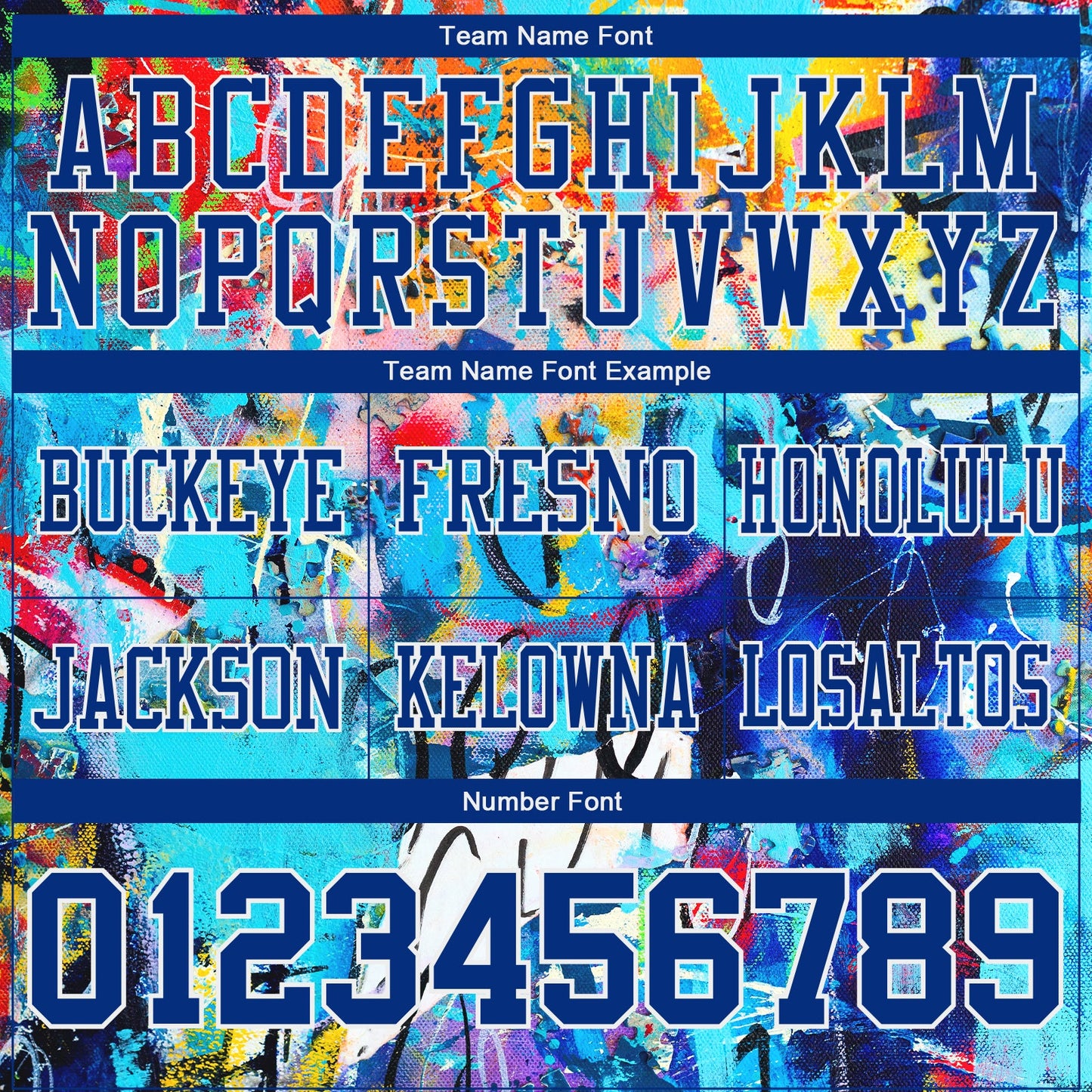 Custom Graffiti Pattern Royal-White 3D Pattern Mesh Authentic Football Jersey - Sky-Custom