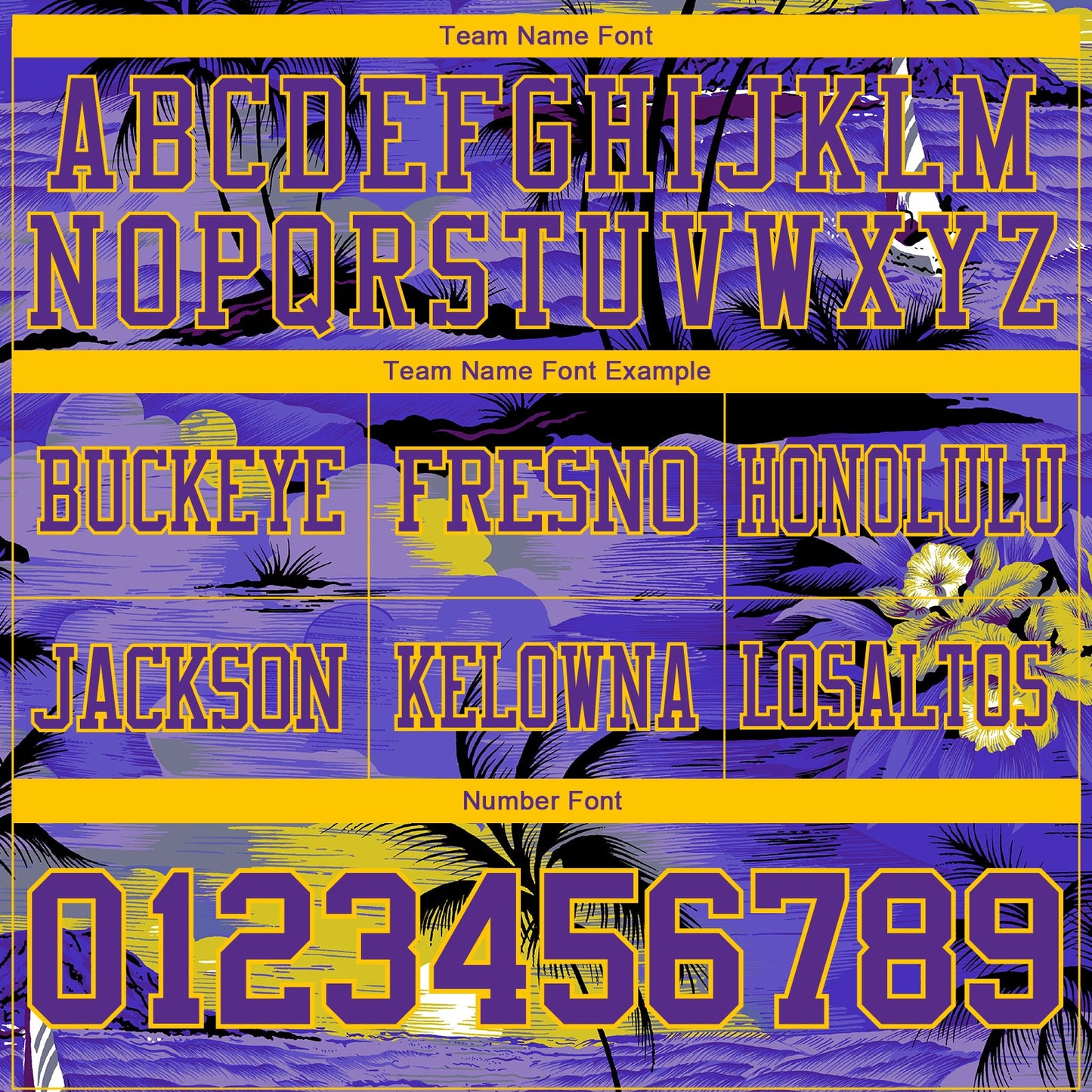 Custom Purple Black-Yellow 3D Pattern Sun Beach Hawaii Palm Trees Mesh Authentic Football Jersey - Sky-Custom