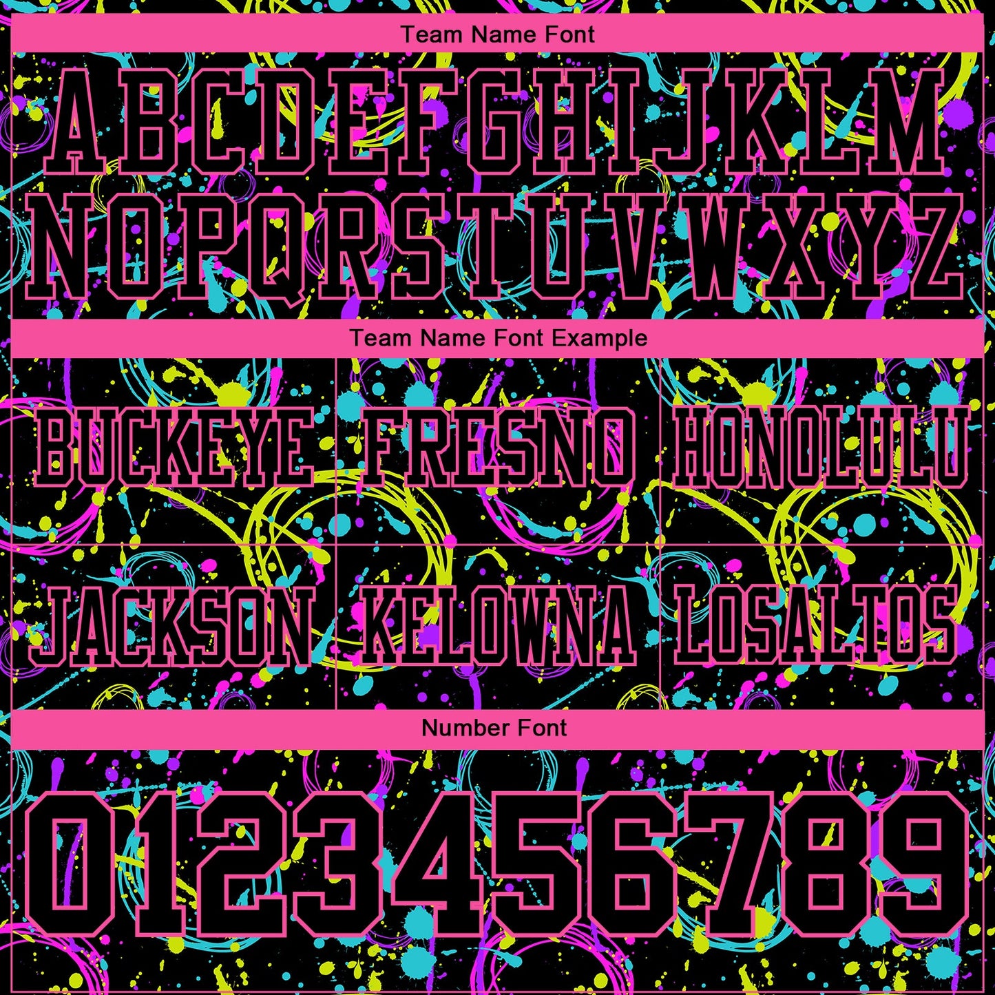 Custom Graffiti Pattern Black-Pink 3D Pattern Neon Splash Mesh Authentic Football Jersey - Sky-Custom