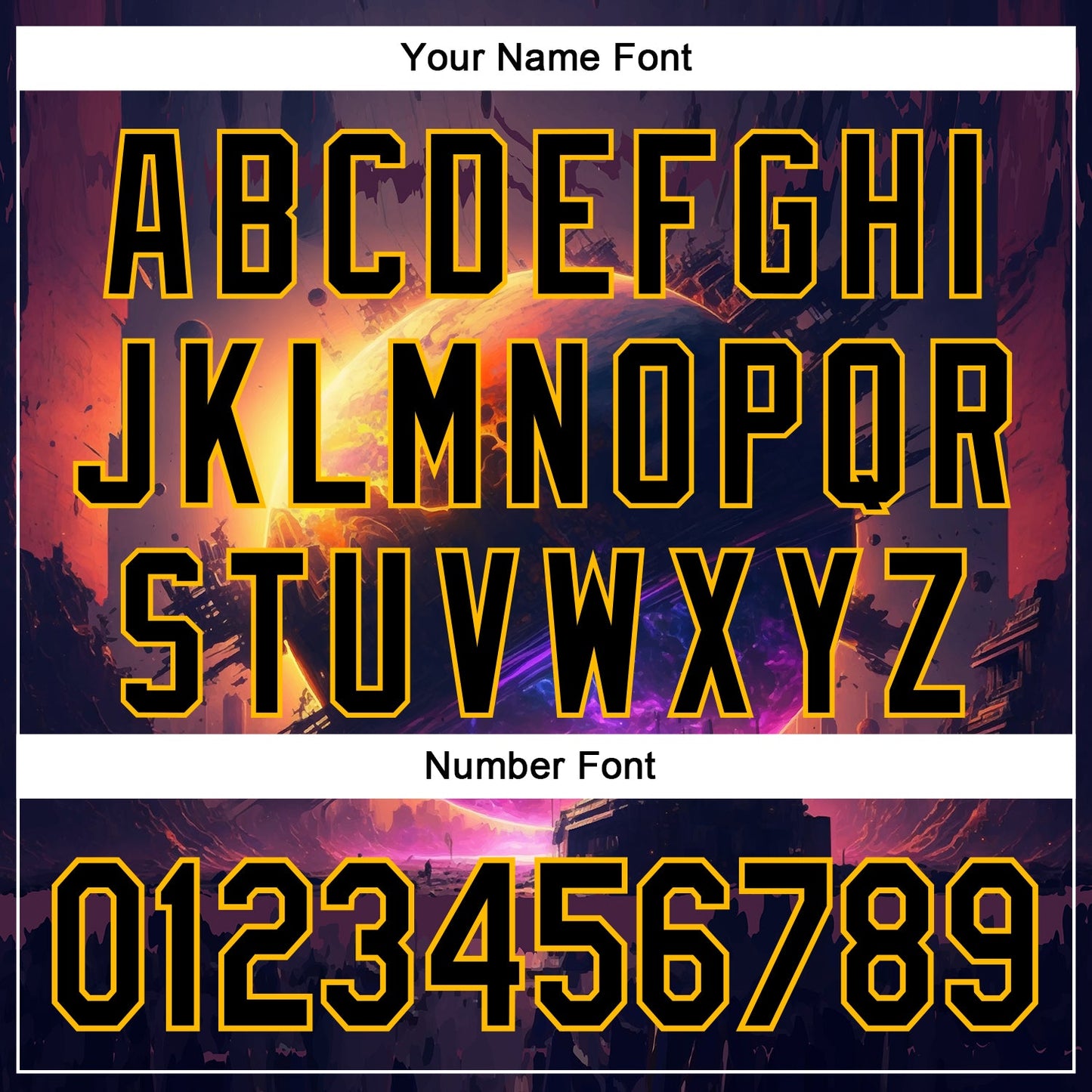 Custom Black Gold 3D Pattern Design Outer Space Solar Authentic Baseball Jersey - Sky-Custom