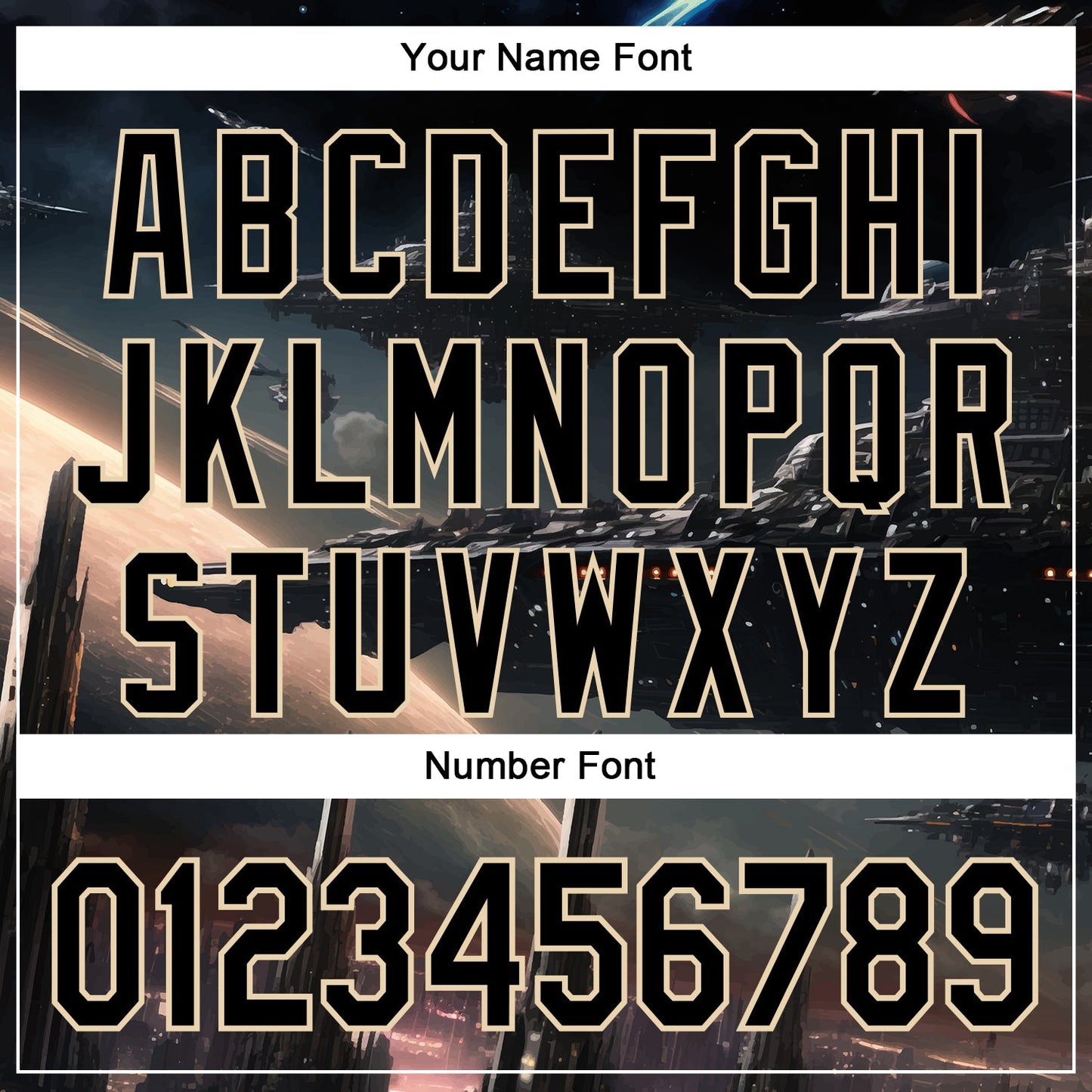 Custom Black City Cream 3D Pattern Design Outer Space Starships Authentic Baseball Jersey - Sky-Custom