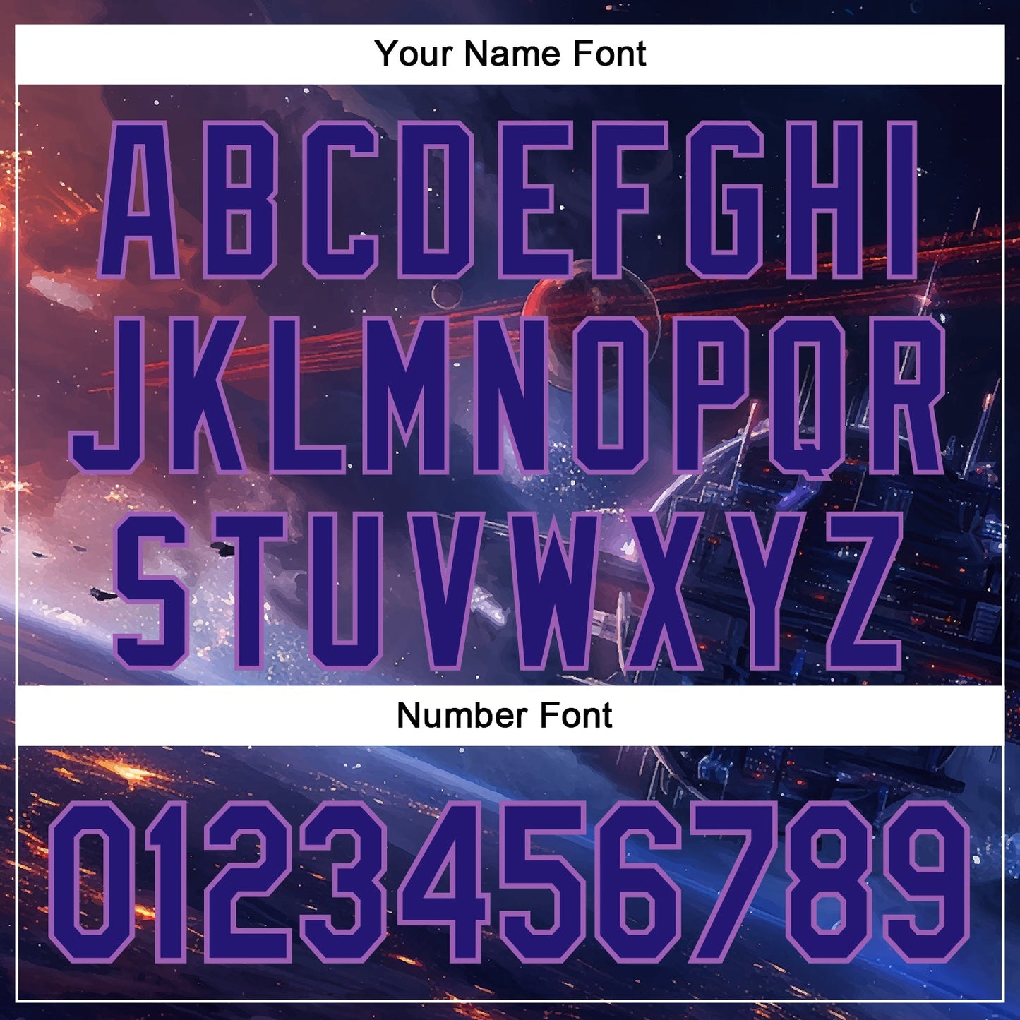 Custom Blue Dark Purple-Medium Purple 3D Pattern Design Outer Space Starships Authentic Baseball Jersey - Sky-Custom