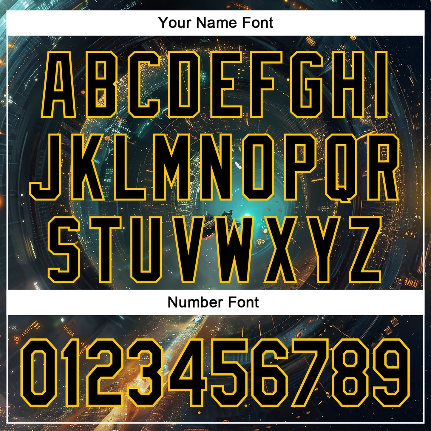 Custom Blue Black-Yellow 3D Pattern Design Outer Space Starships Authentic Baseball Jersey - Sky-Custom