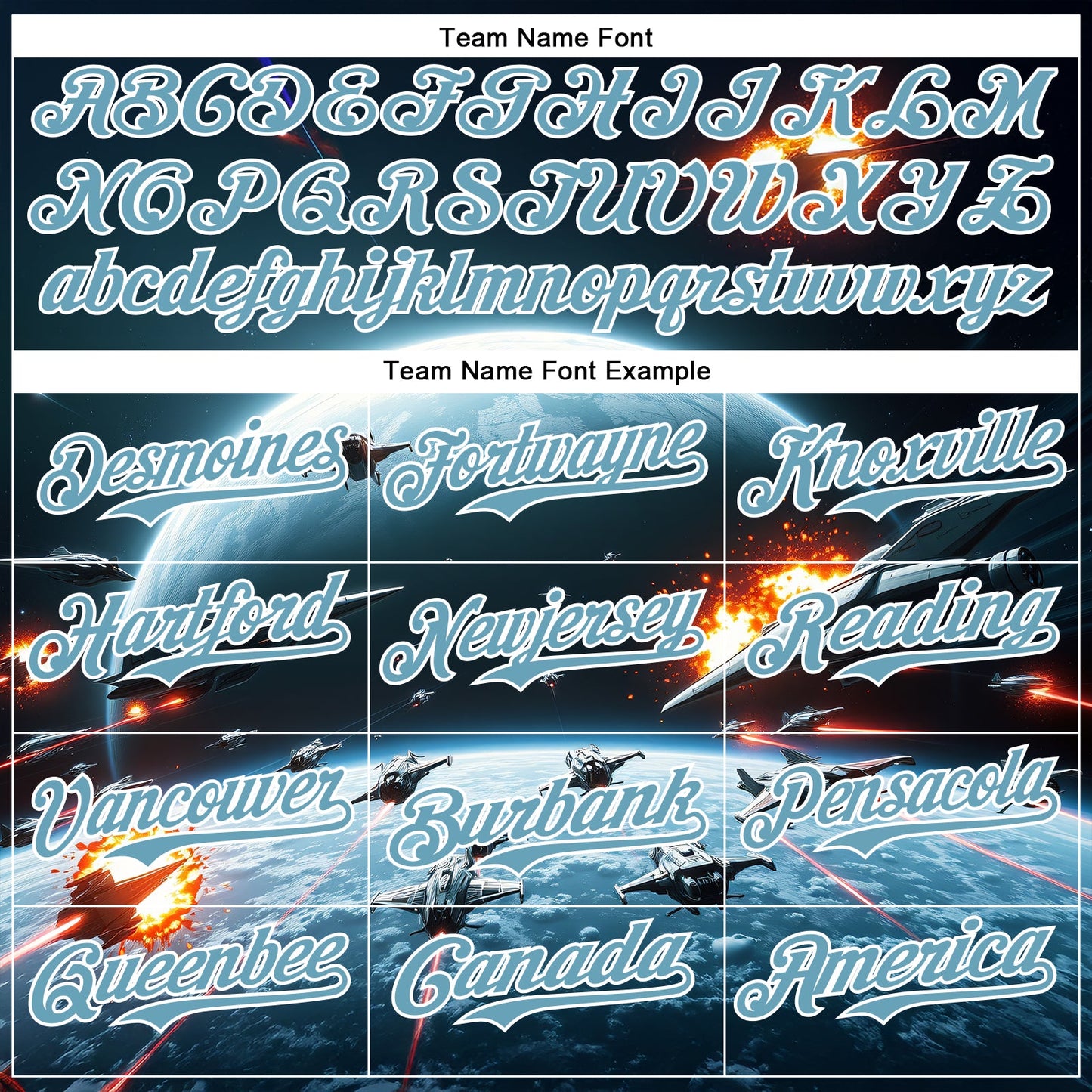 Custom Blue Shadow Blue-White 3D Pattern Design Outer Space Starships Authentic Baseball Jersey - Sky-Custom