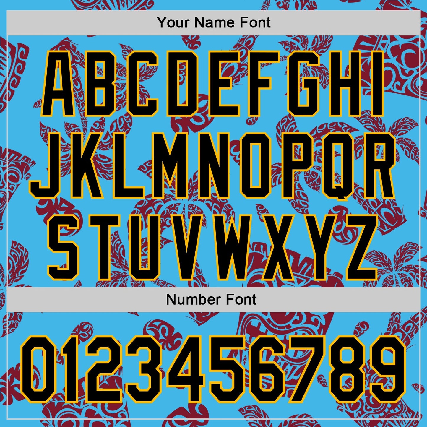 Custom Sky Blue Black Crimson-Gold 3D Polynesian Style Tiki Culture Islander Authentic Baseball Jersey - Sky-Custom