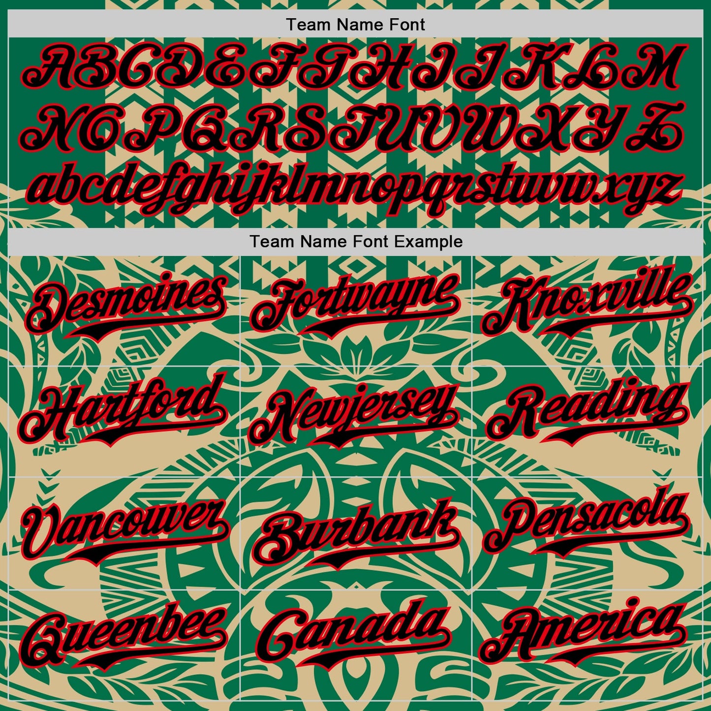 Custom Kelly Green Black Vegas Gold-Fire Red 3D Polynesian Style Islander Authentic Baseball Jersey - Sky-Custom