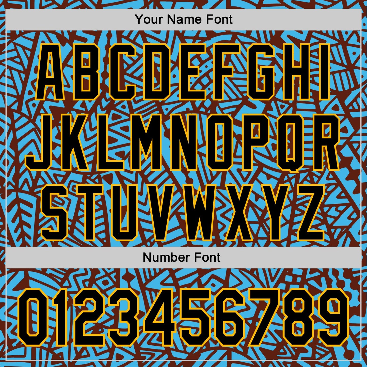 Custom Sky Blue Black Brown-Gold 3D Polynesian Style Islander Authentic Baseball Jersey - Sky-Custom