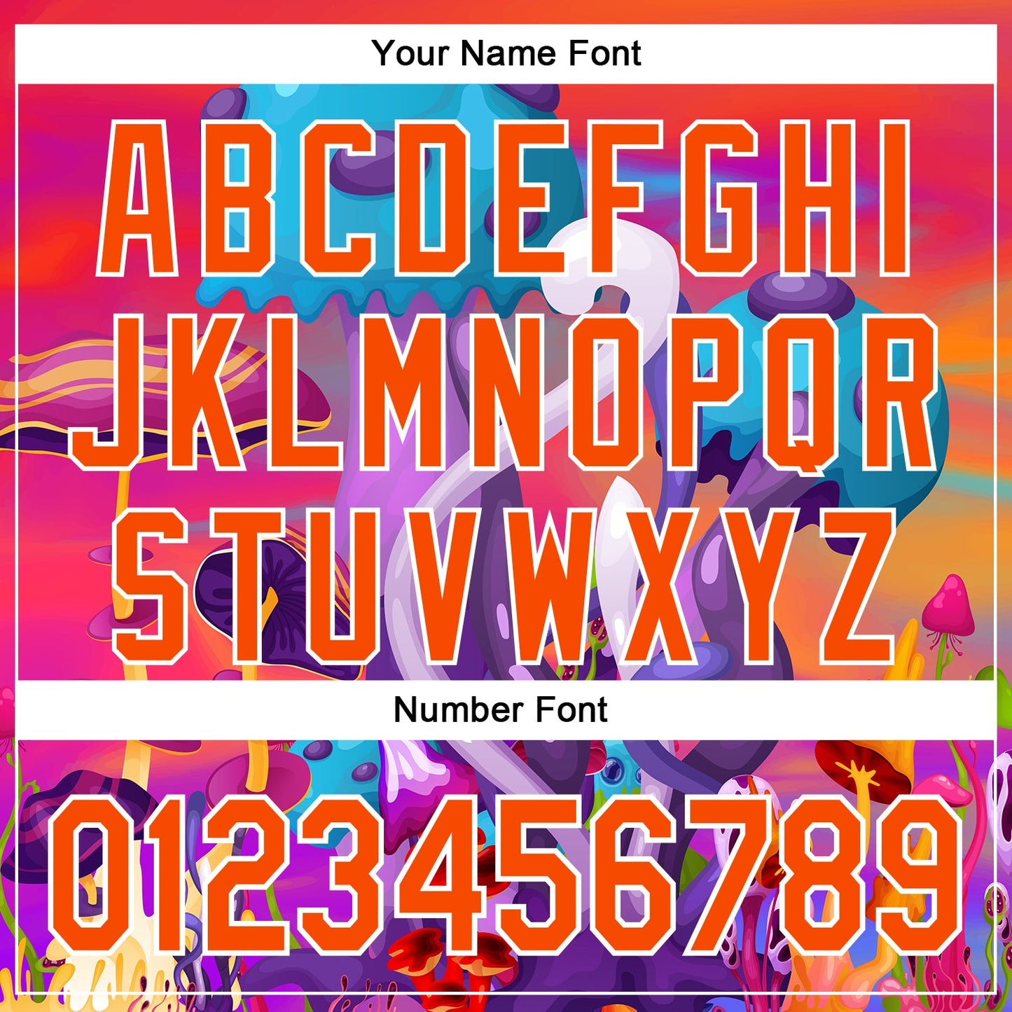 Custom Red Orange Purple-White 3D Pattern Design Trippy Psychedelic Magic Mushrooms Authentic Baseball Jersey - Sky-Custom