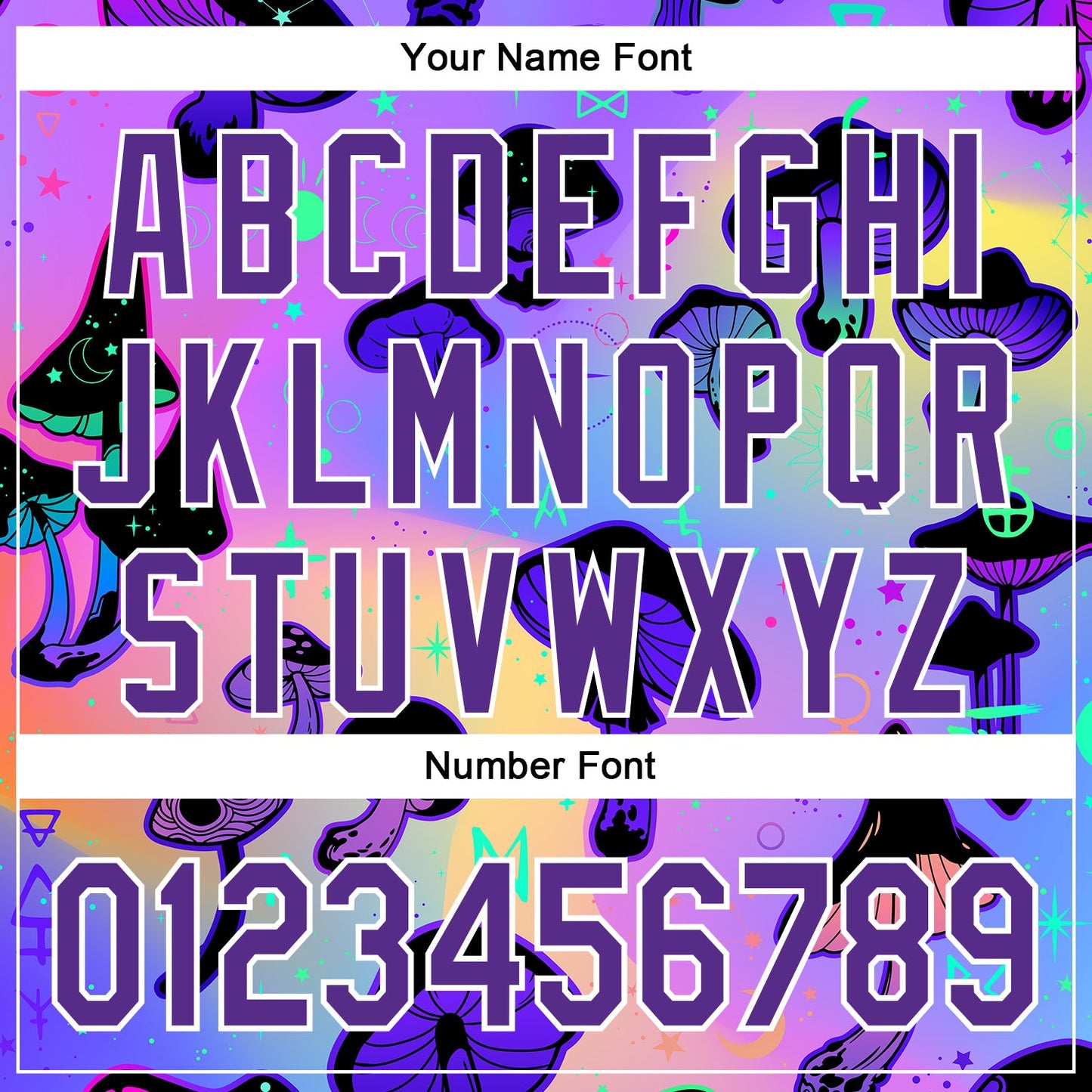 Custom Purple White 3D Pattern Design Trippy Psychedelic Magic Mushrooms Authentic Baseball Jersey - Sky-Custom