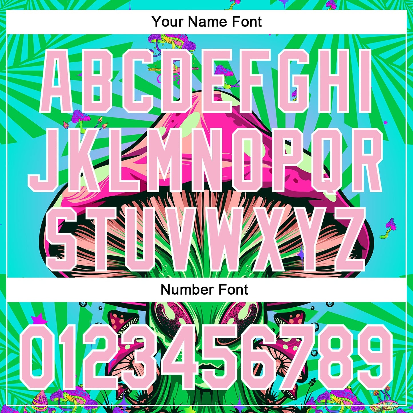 Custom Blule Light Pink-White 3D Pattern Design Trippy Magic Mushrooms Alien Authentic Baseball Jersey - Sky-Custom