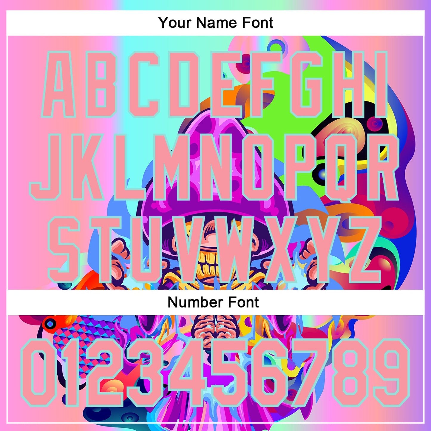 Custom Purple Medium Pink-Ice Blue 3D Pattern Design Trippy Magic Mushrooms Acid Authentic Baseball Jersey - Sky-Custom
