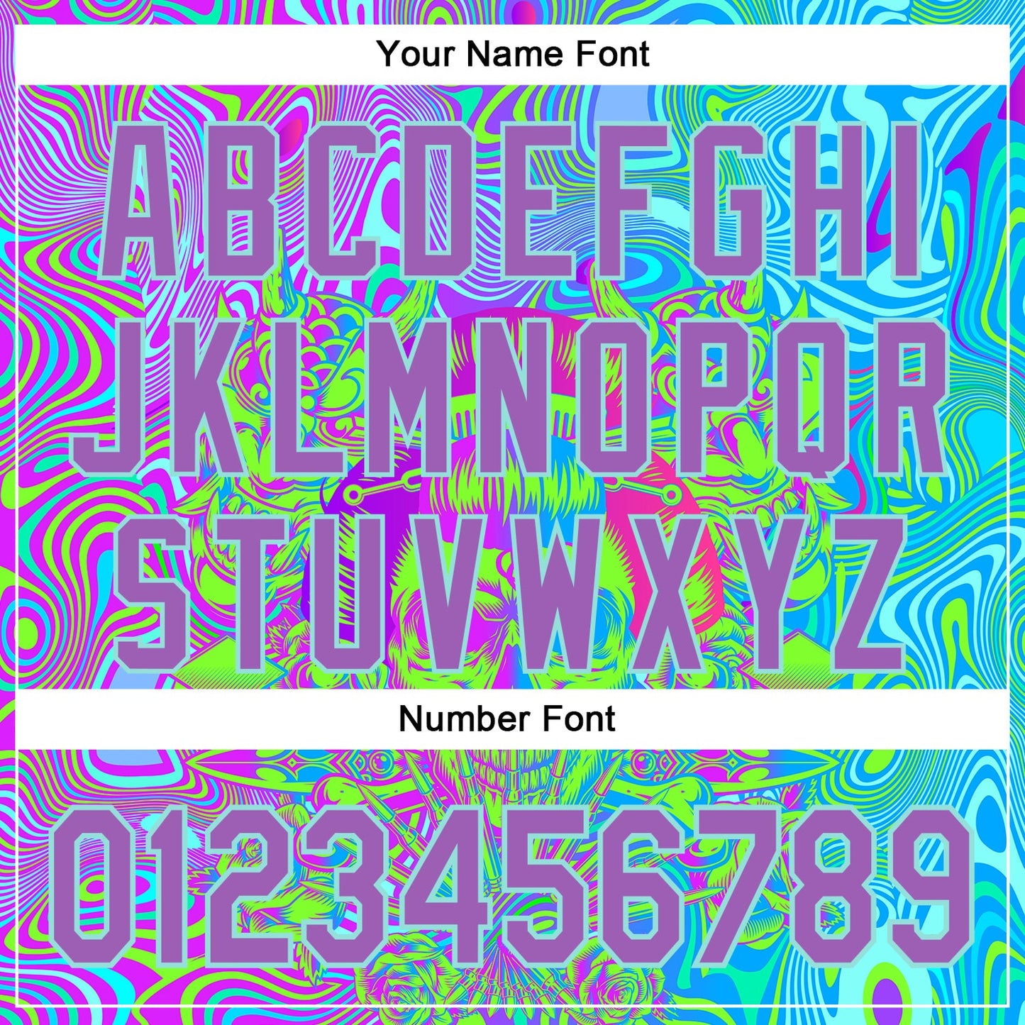 Custom Blue Medium Purple-Ice Blue 3D Pattern Design Trippy Magic Mushrooms Skull Authentic Baseball Jersey - Sky-Custom