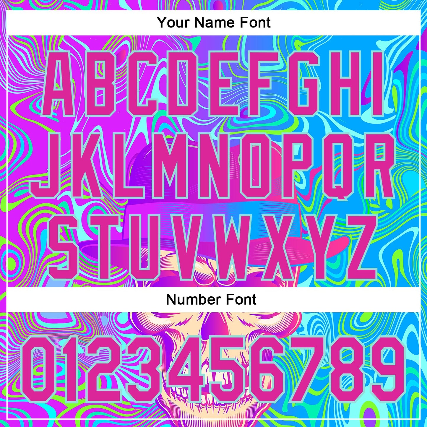 Custom Blue Deep Pink-Ice Blue 3D Pattern Design Trippy Magic Mushrooms Skull Authentic Baseball Jersey - Sky-Custom