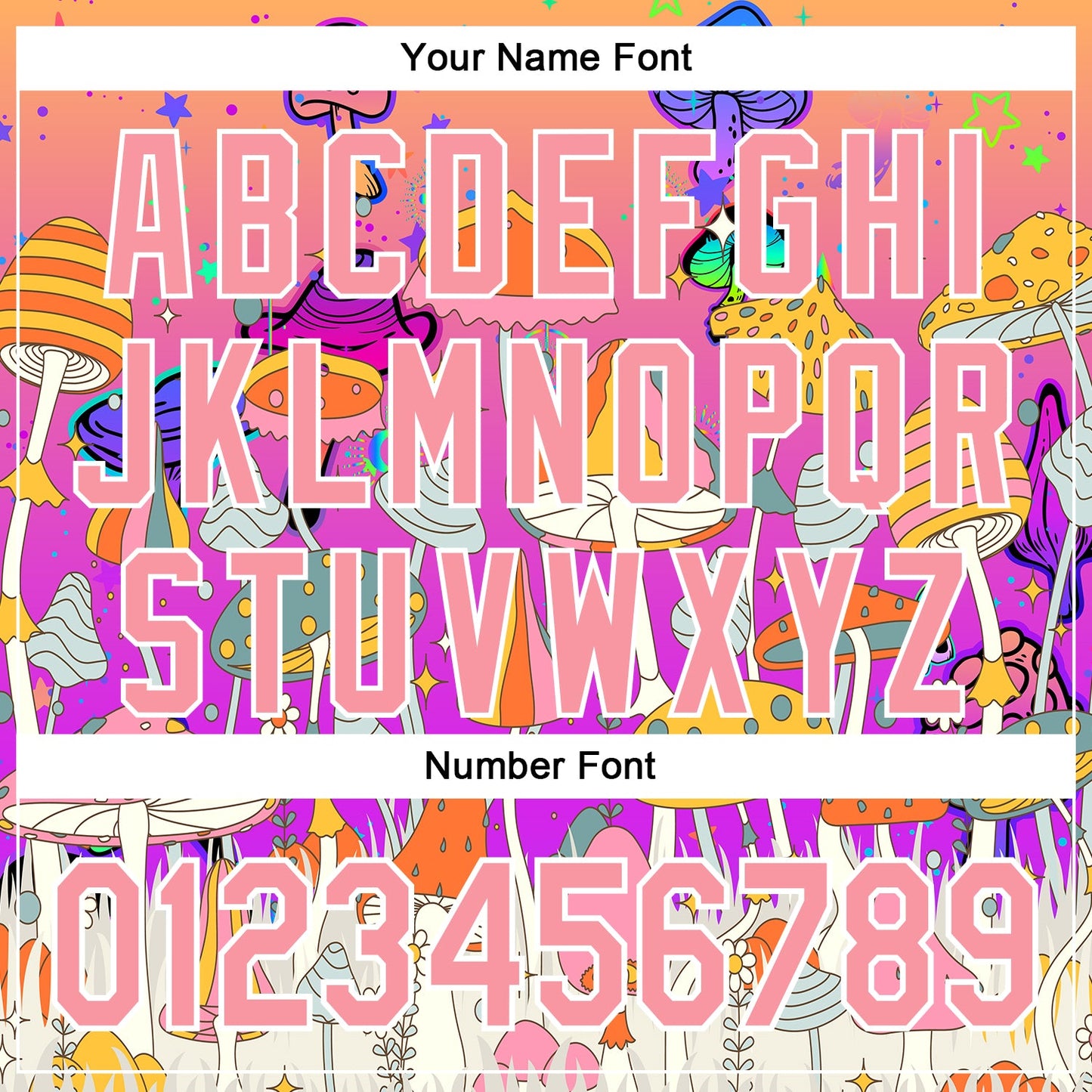 Custom Pink Medium Pink Purple-White 3D Pattern Design Trippy Magic Mushrooms Hippie Authentic Baseball Jersey - Sky-Custom