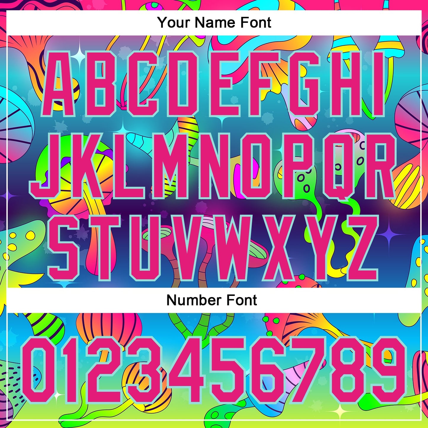 Custom Blue Hot Pink-Ice Blue 3D Pattern Design Trippy Psychedelic Magic Mushrooms Authentic Baseball Jersey - Sky-Custom