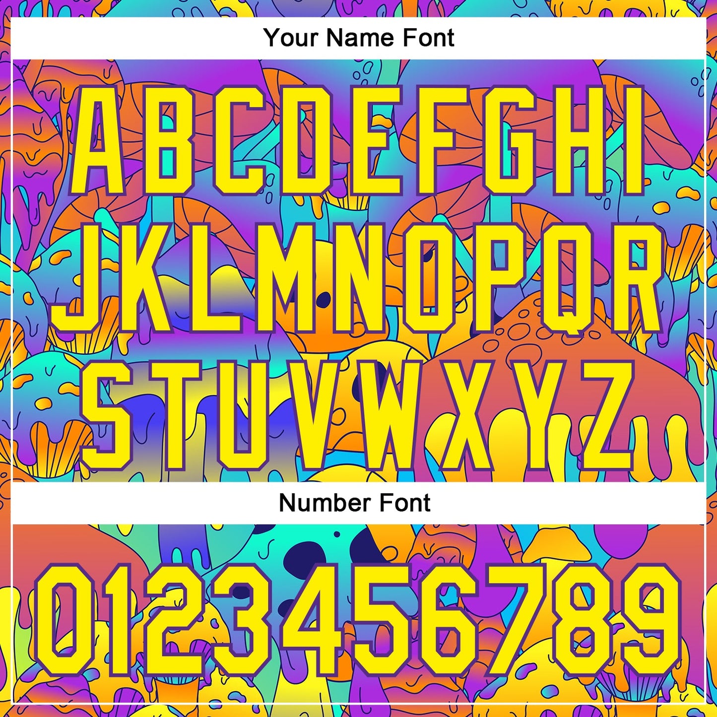 Custom Purple Light Yellow 3D Pattern Design Trippy Magic Mushrooms Trance Authentic Baseball Jersey - Sky-Custom