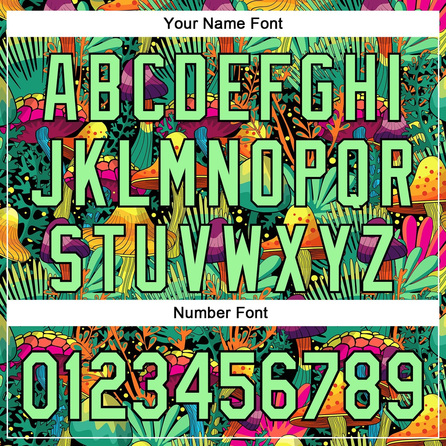 Custom Green Pea Green-Black 3D Pattern Design Trippy Magic Mushrooms Plant Authentic Baseball Jersey - Sky-Custom