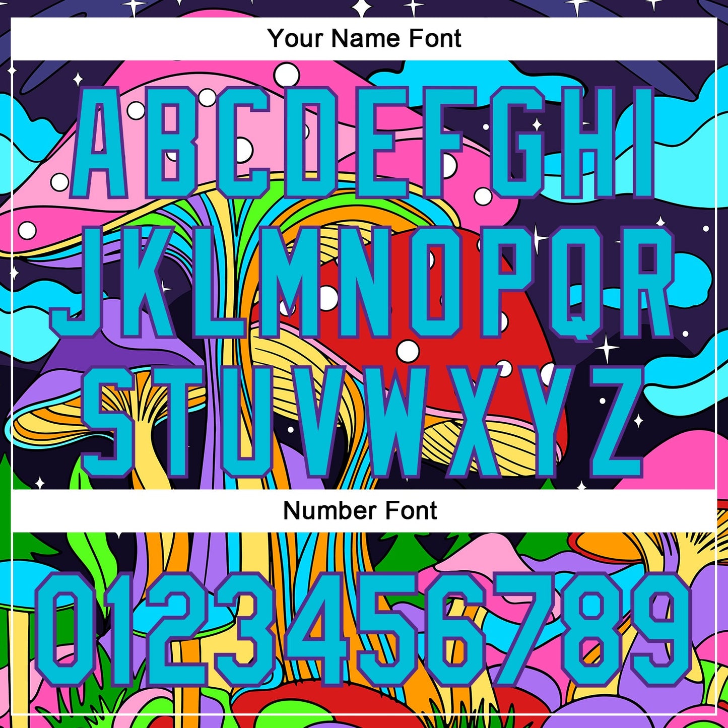 Custom Navy Lakes Blue-Purple 3D Pattern Design Trippy Psychedelic Magic Mushrooms Authentic Baseball Jersey - Sky-Custom