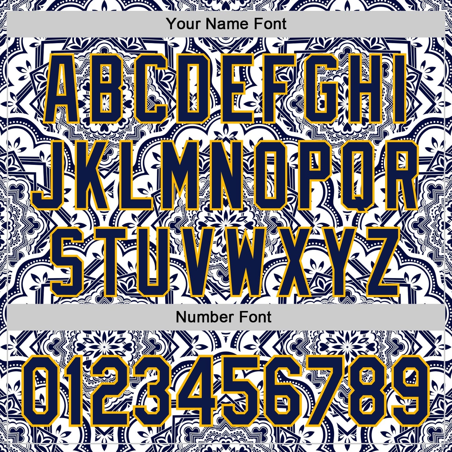 Custom Navy Gold 3D Pattern Design Burner Costumes Damask Authentic Baseball Jersey - Sky-Custom