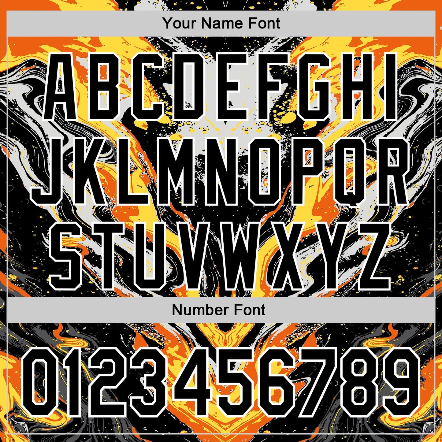 Custom Black Gray Orange Yellow-White 3D Pattern Design Rave Party Marble Lava Authentic Baseball Jersey - Sky-Custom