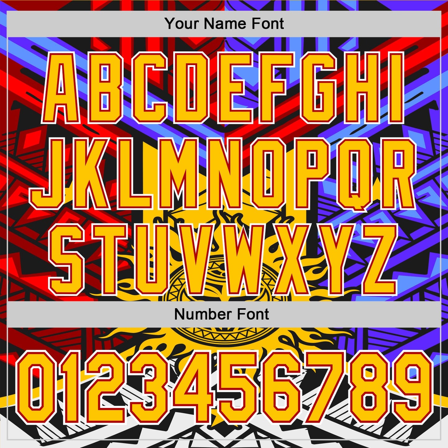 Custom Black Yellow Red-White 3D Pattern Design Rave Party Sun Tribal Authentic Baseball Jersey - Sky-Custom