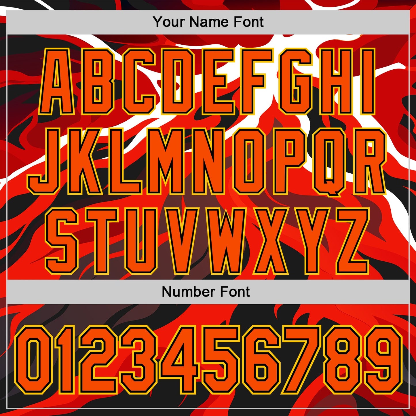 Custom White Orange Black-Yellow 3D Pattern Design Rave Party Flame Lava Authentic Baseball Jersey - Sky-Custom