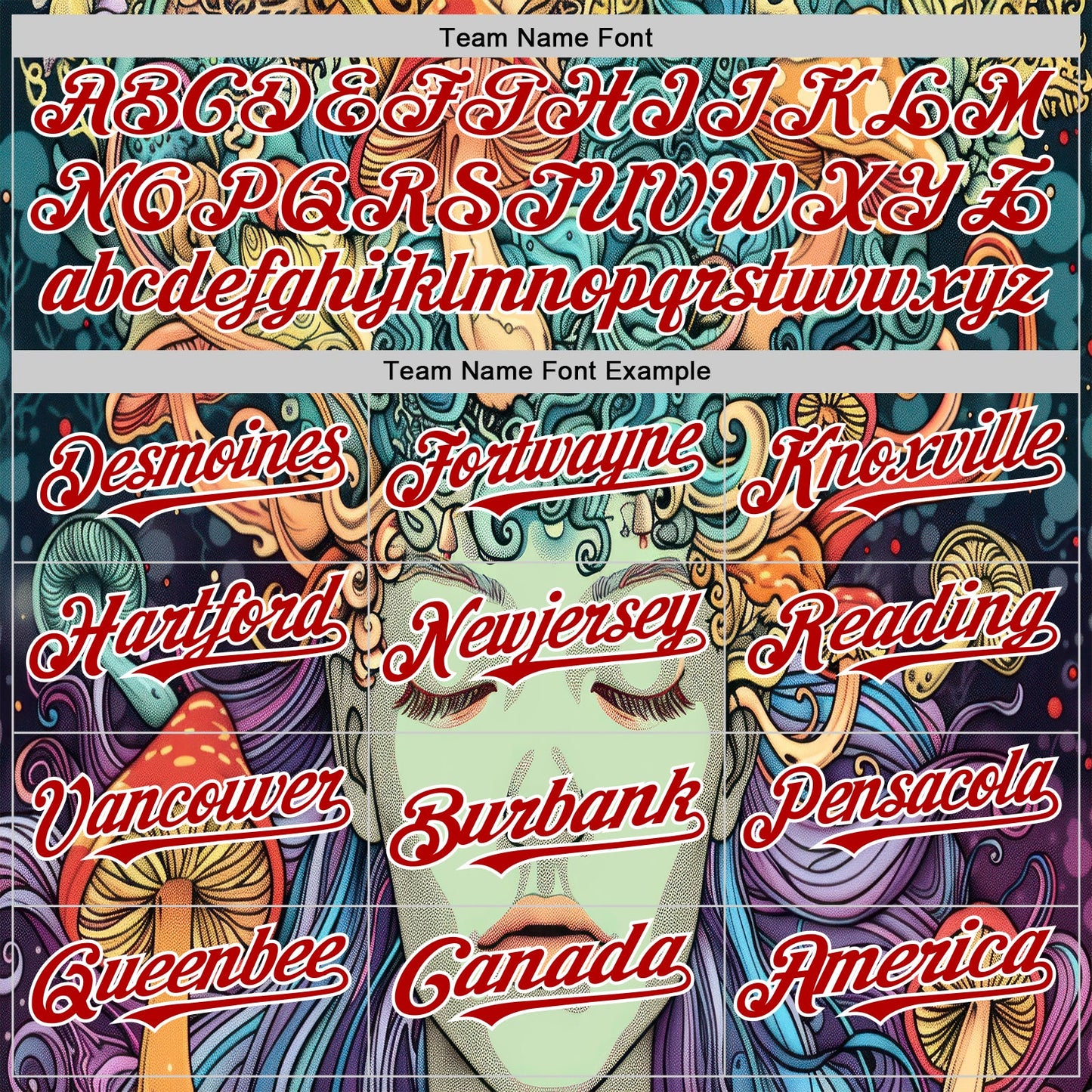 Custom Green Red-White 3D Pattern Design Rave Party Trippy Magic Mushroom Authentic Baseball Jersey - Sky-Custom