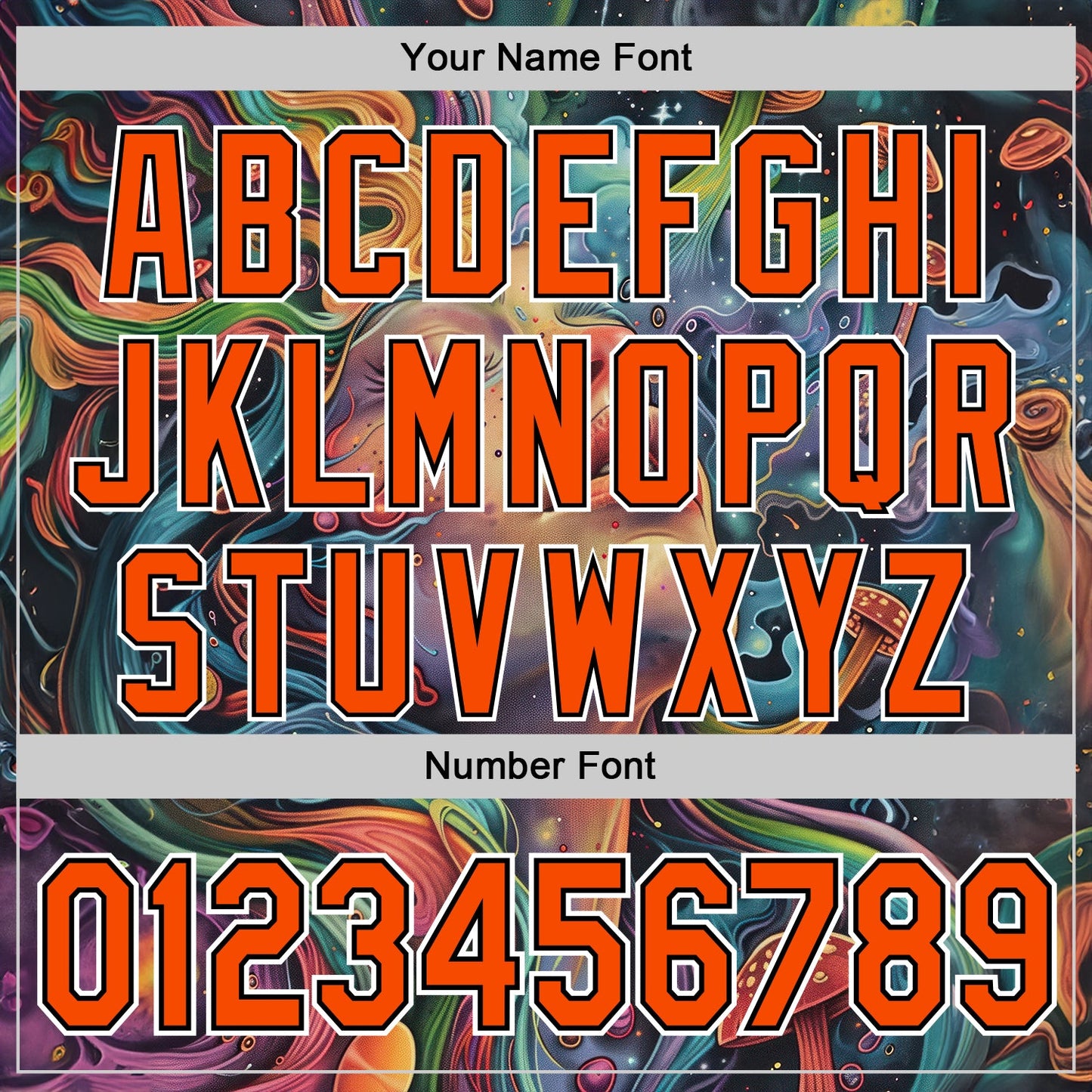 Custom Green Orange Black-White 3D Pattern Design Rave Party Trippy Magic Mushroom Authentic Baseball Jersey - Sky-Custom