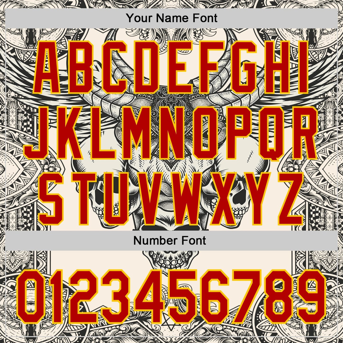 Custom Cream Red-Yellow 3D Pattern Design Burner Costumes Hell Skull Authentic Baseball Jersey - Sky-Custom